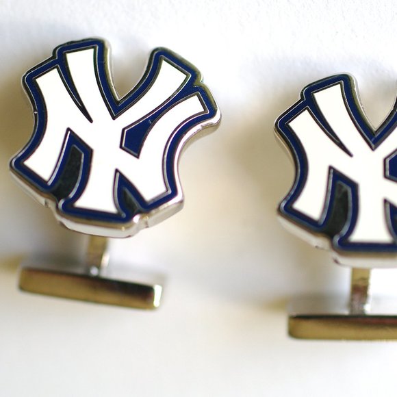 Rare .925 Sterling MLB Yankees Cuff Links + Enamel - Picture 7 of 9